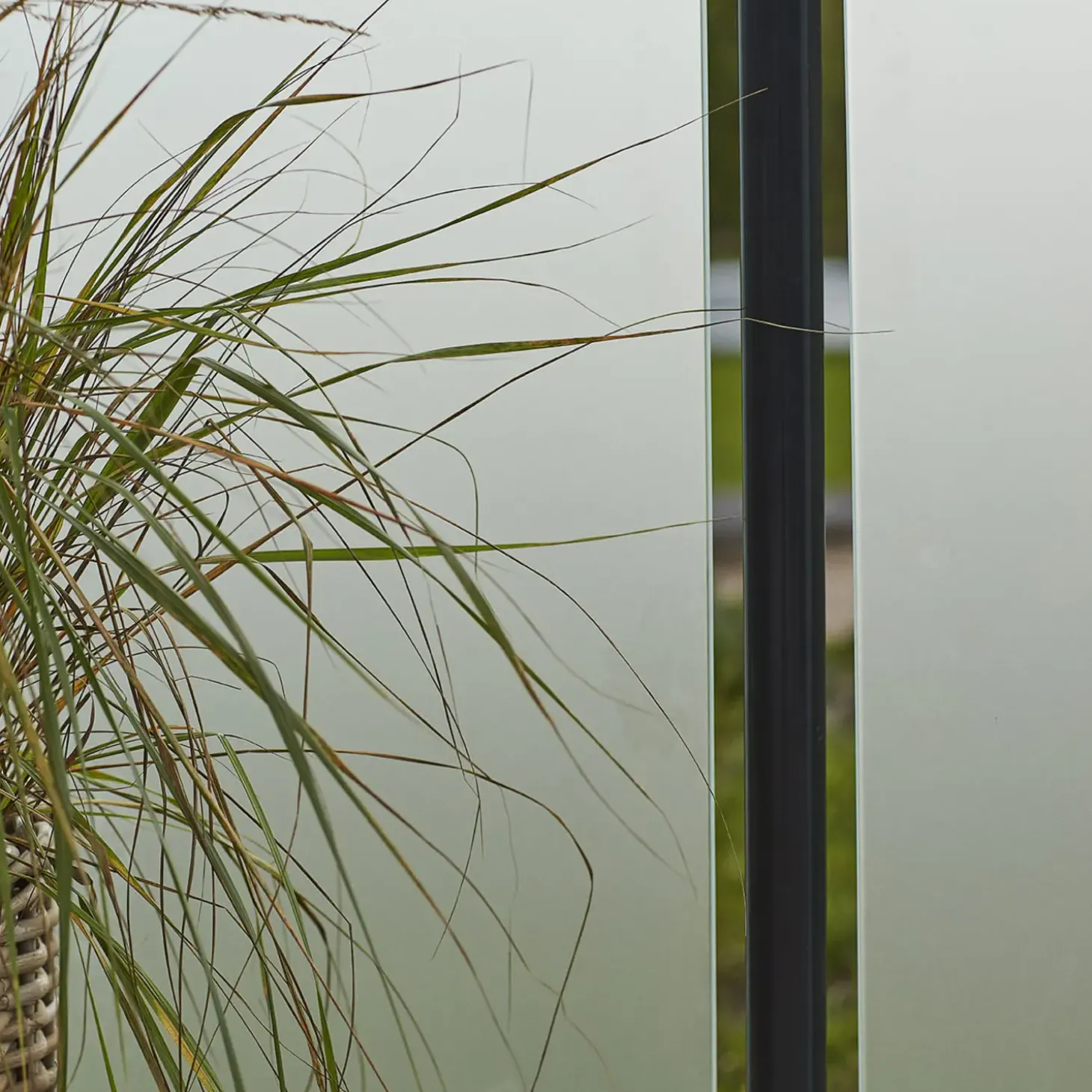 Plus glashegn t/rund stolpe 90x91 cm frosted