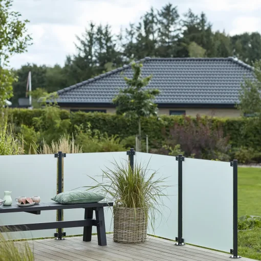 Plus glashegn t/rund stolpe 90x91 cm frosted