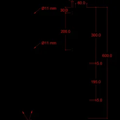 Plus Hjørne Stolpefod 60 cm  9x9 cm stolper  til nedstøbning  m/skruer sort