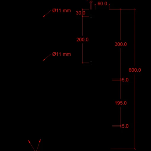 Plus Hjørne Stolpefod 60 cm  9x9 cm stolper  til nedstøbning  m/skruer sort