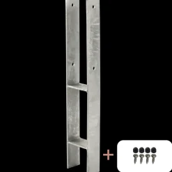 Plus H-stolpefod 60 cm 9x9 cm stolper til nedstøbning m/skruer