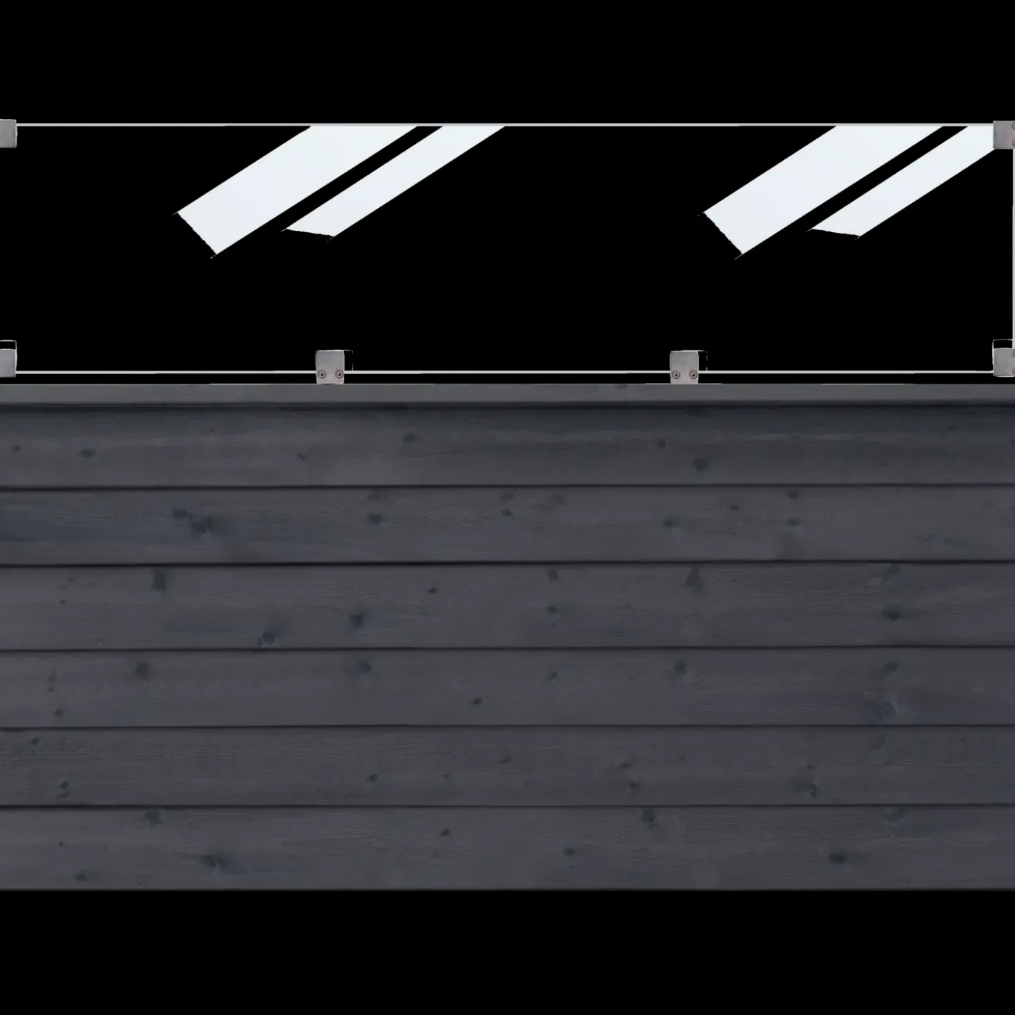 Plus Klink profilhegn m/glas 174x125 cm sort