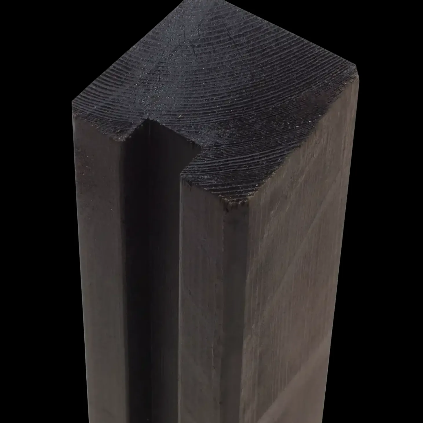 PLUS Krydsskåret Profilstolpe m/1 spor 9×9×268 cm Sort