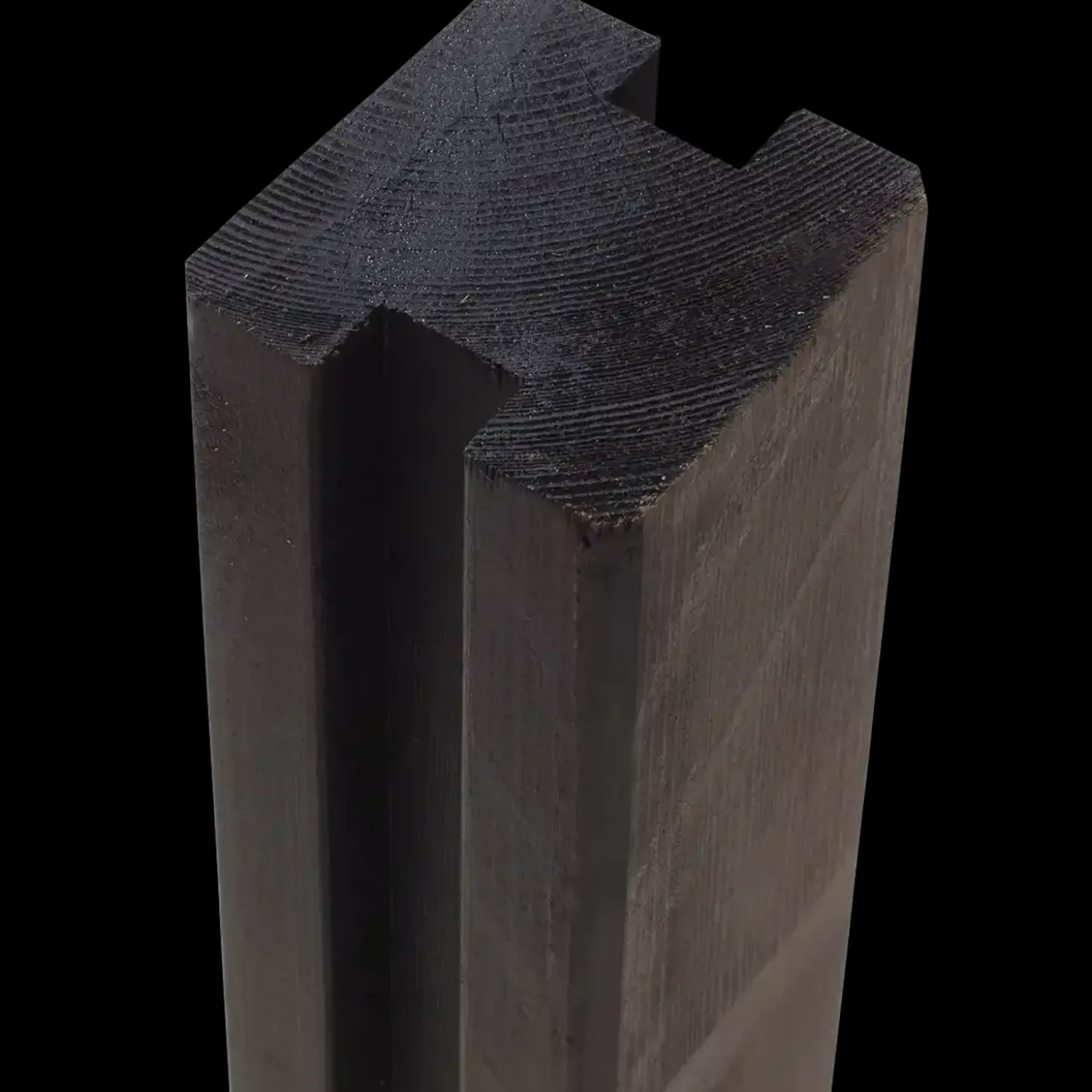 PLUS Krydsskåret Profilstolpe m/2 spor 9×9×188 cm Sort