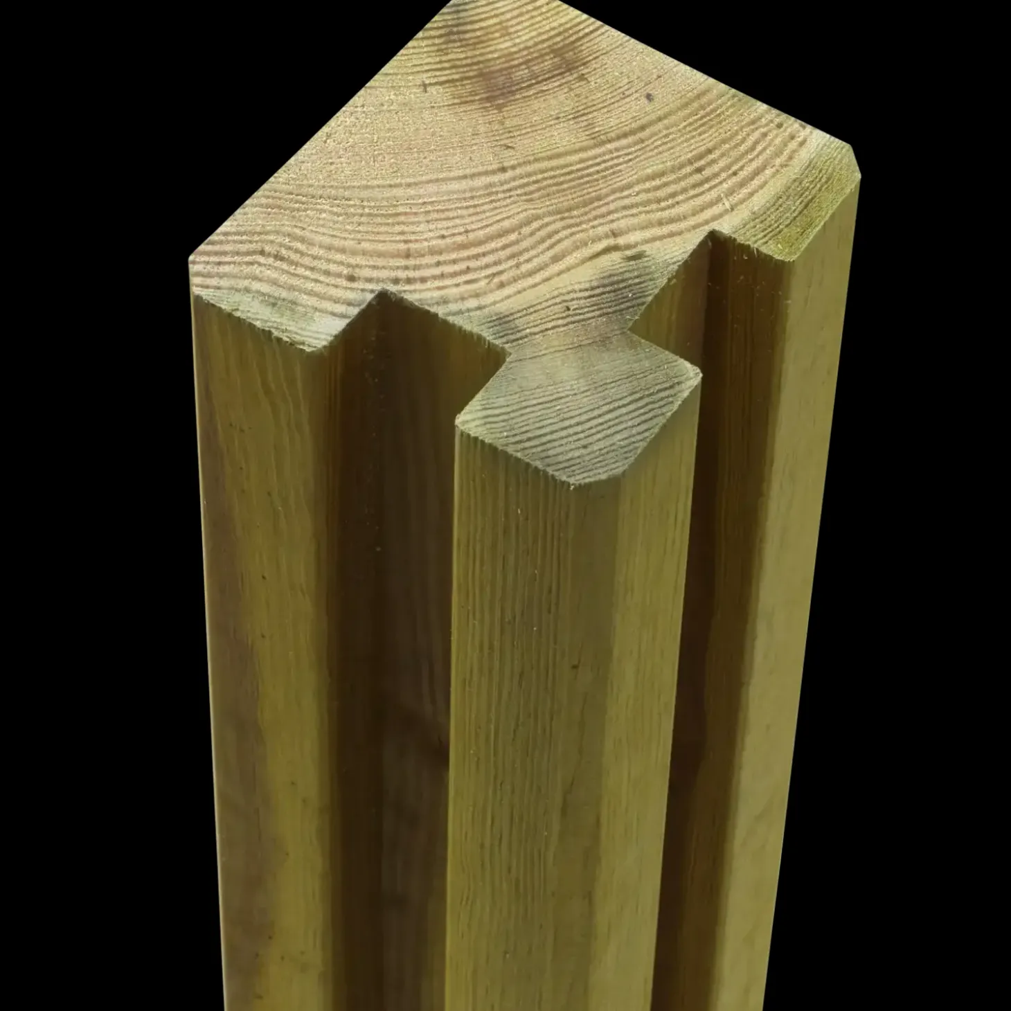 PLUS Krydsskåret Profilstolpe m/2 spor Hjørne 9×9×268 cm