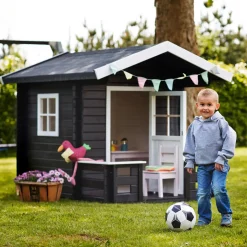 Plus legehus ubehandlet med terrasse - 162x198x153 cm