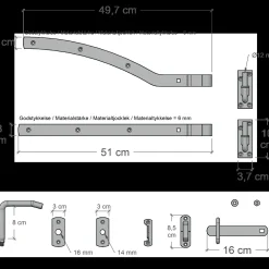 Plus Ligno enkeltlåge inkl. beslag højrehængt 100x88/85 cm trykimprægneret