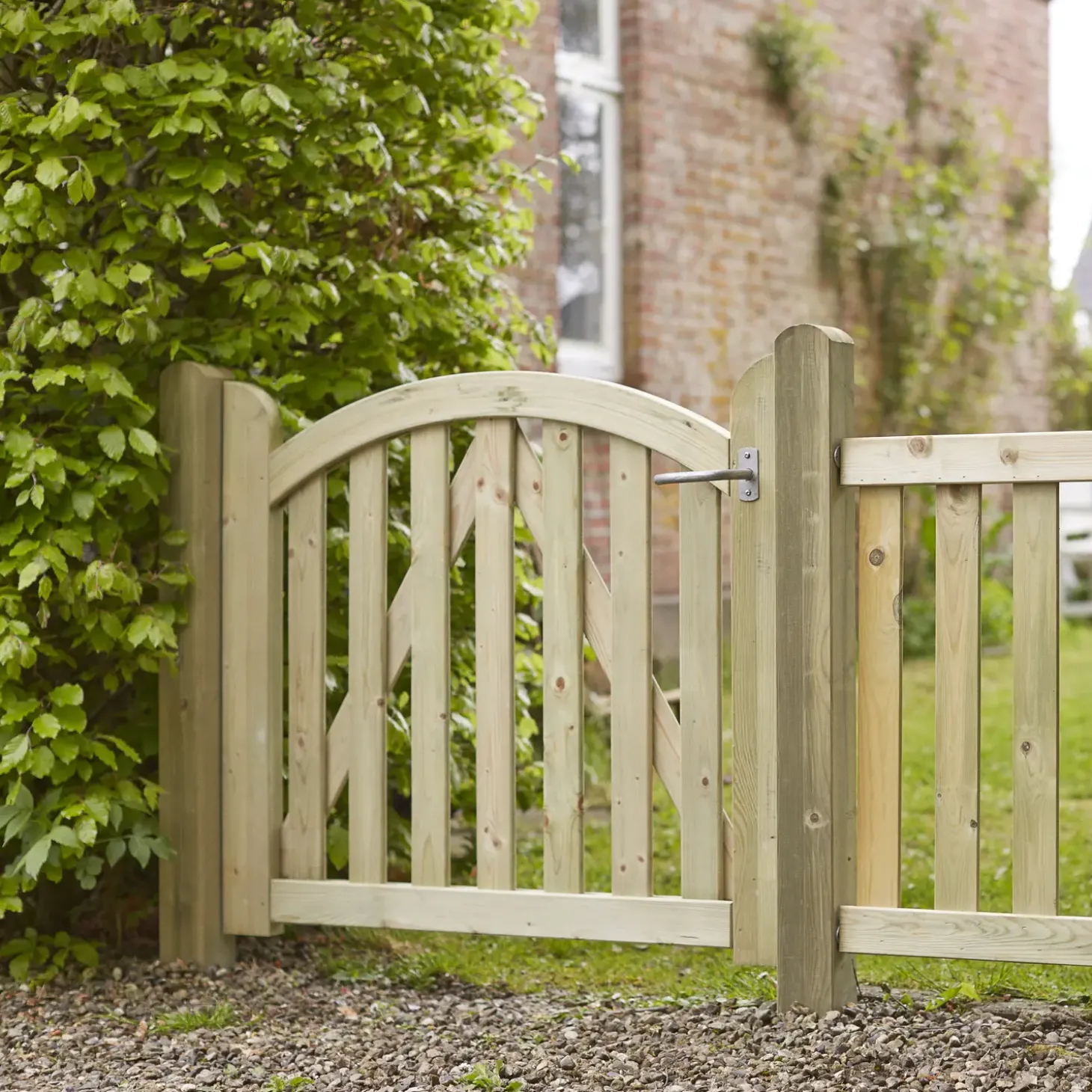 Plus Ligno enkeltlåge inkl. beslag højrehængt 100x88/85 cm trykimprægneret