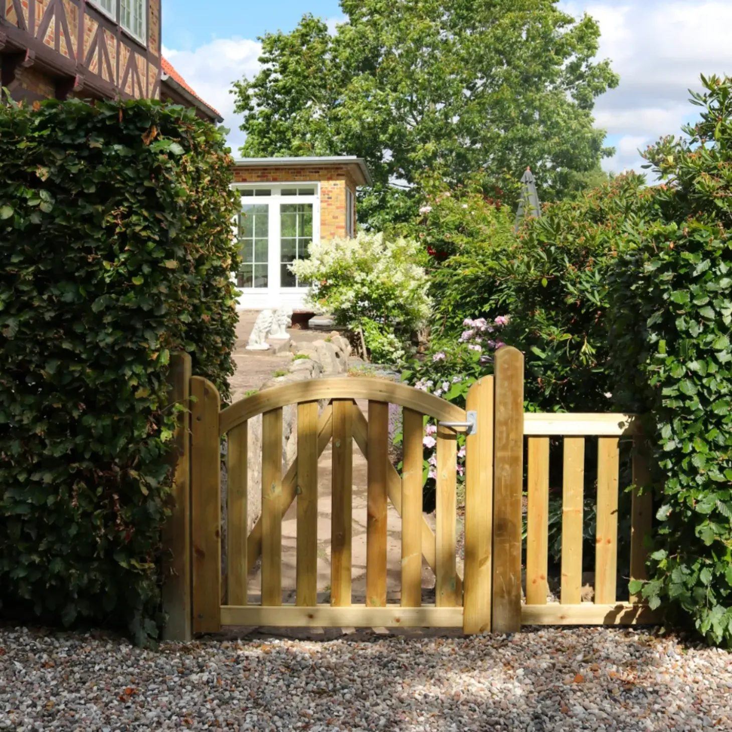 Plus Ligno enkeltlåge inkl. beslag højrehængt 100x88/85 cm trykimprægneret