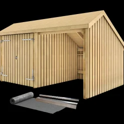 Plus Multi havehus 10,5 m² 2 moduler med dobbeltdør og åben front