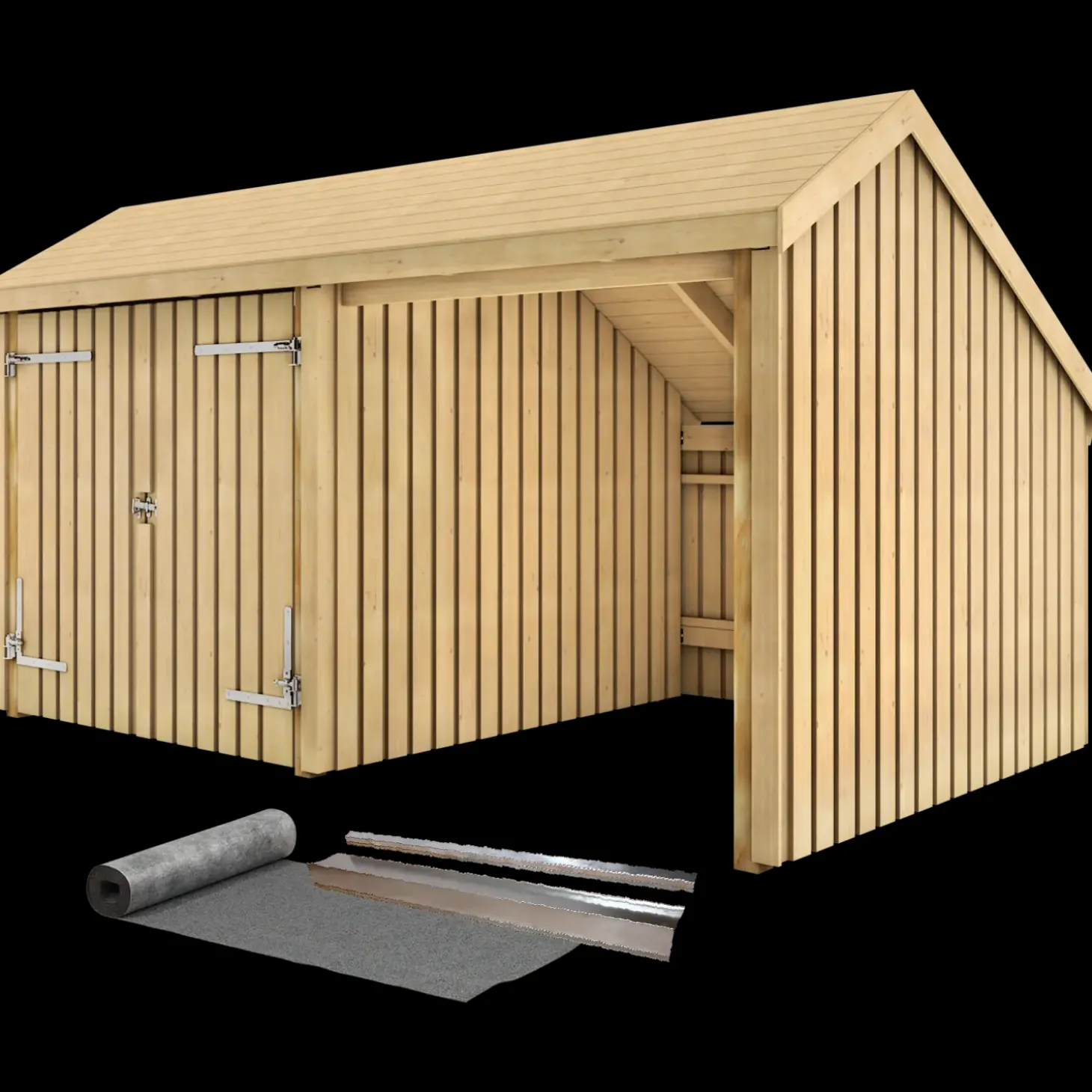 Plus Multi havehus 10,5 m² 2 moduler med dobbeltdør og åben front