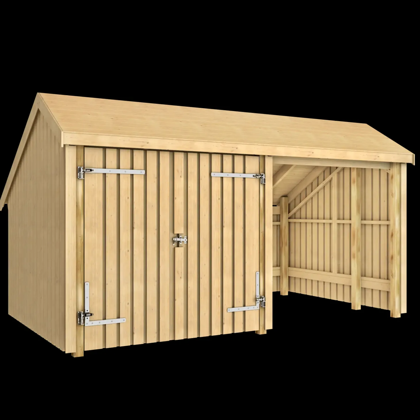 Plus Multi havehus 10,5 m² 2 moduler med dobbeltdør og åben front