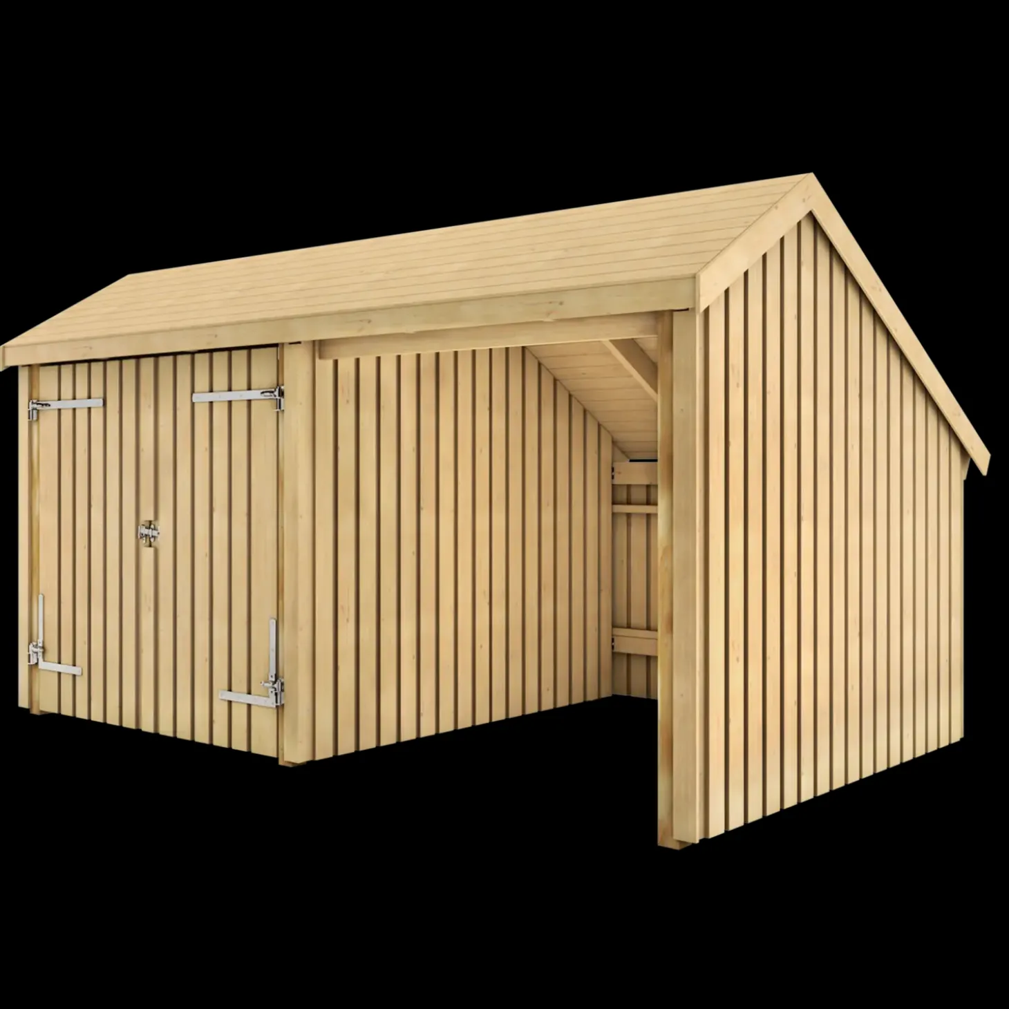 Plus Multi havehus 10,5 m² 2 moduler med dobbeltdør og åben front