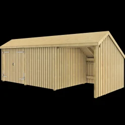 Plus Multi havehus 15,5 m² 3 moduler med dobbeltdør og lukket/åbent front