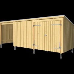 Plus Nordic Multi havehus 14 m² 3 moduler med dobbeltdør og lukket/åben front