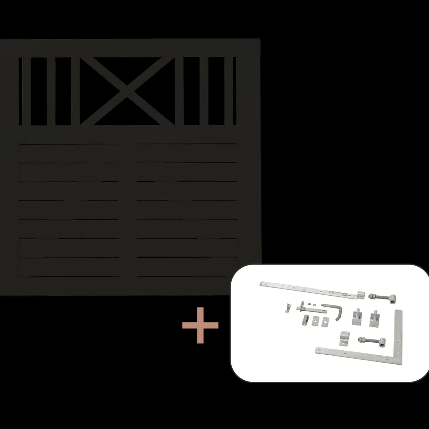 Plus Nostalgi enkeltlåge inkl. beslag 100x95 cm sort