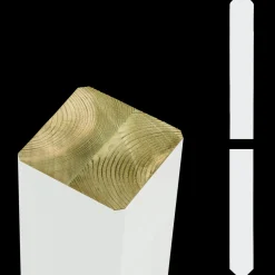 Plus omlimet profilstolpe m/spids 70x70 mm længde 208 cm hvid