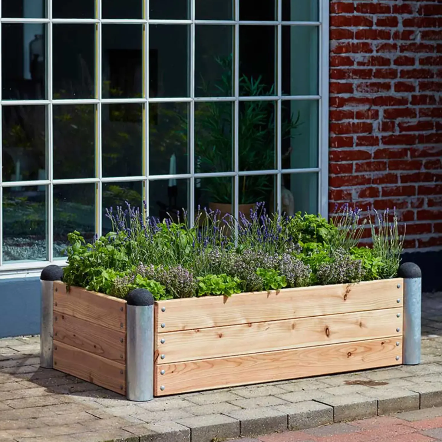 Plus PIPE højbed 140x80x36 cm lærketræ