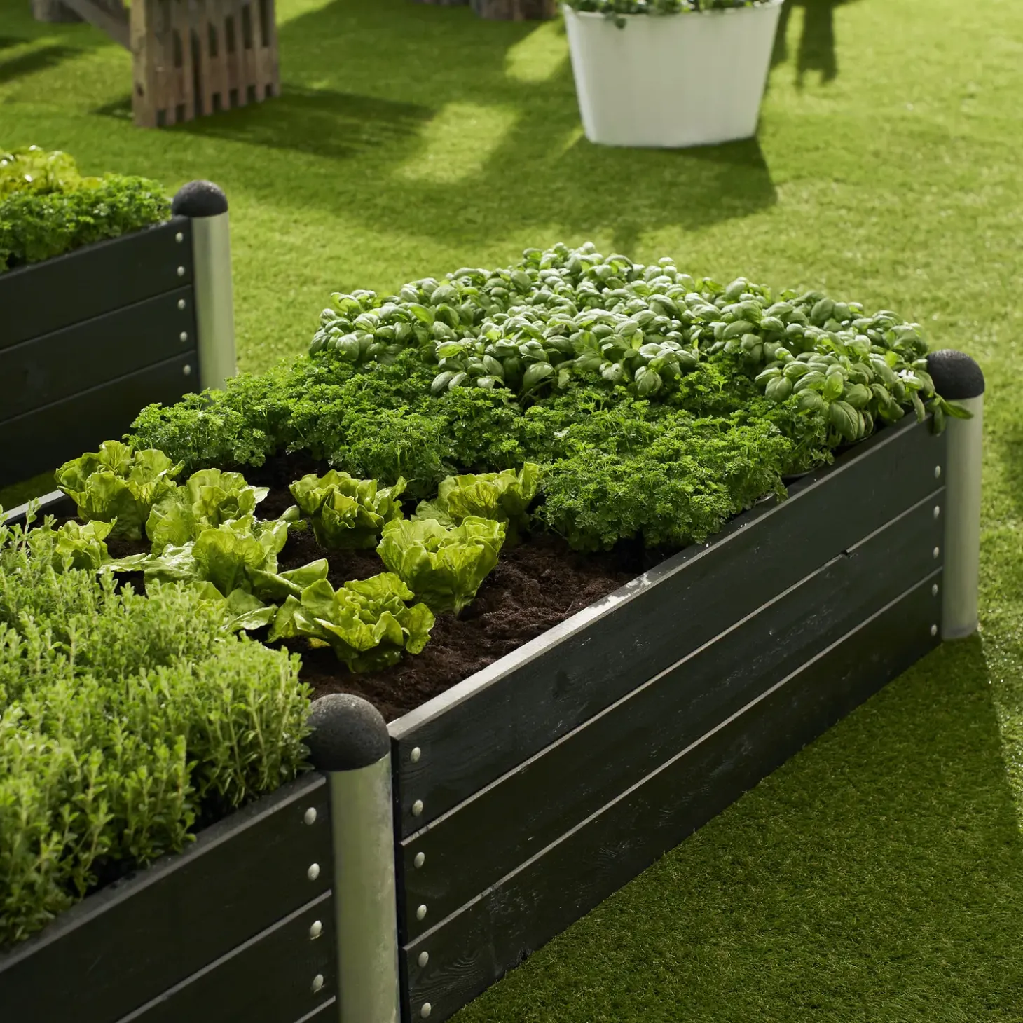 Plus PIPE højbed 78x78x36 cm sort