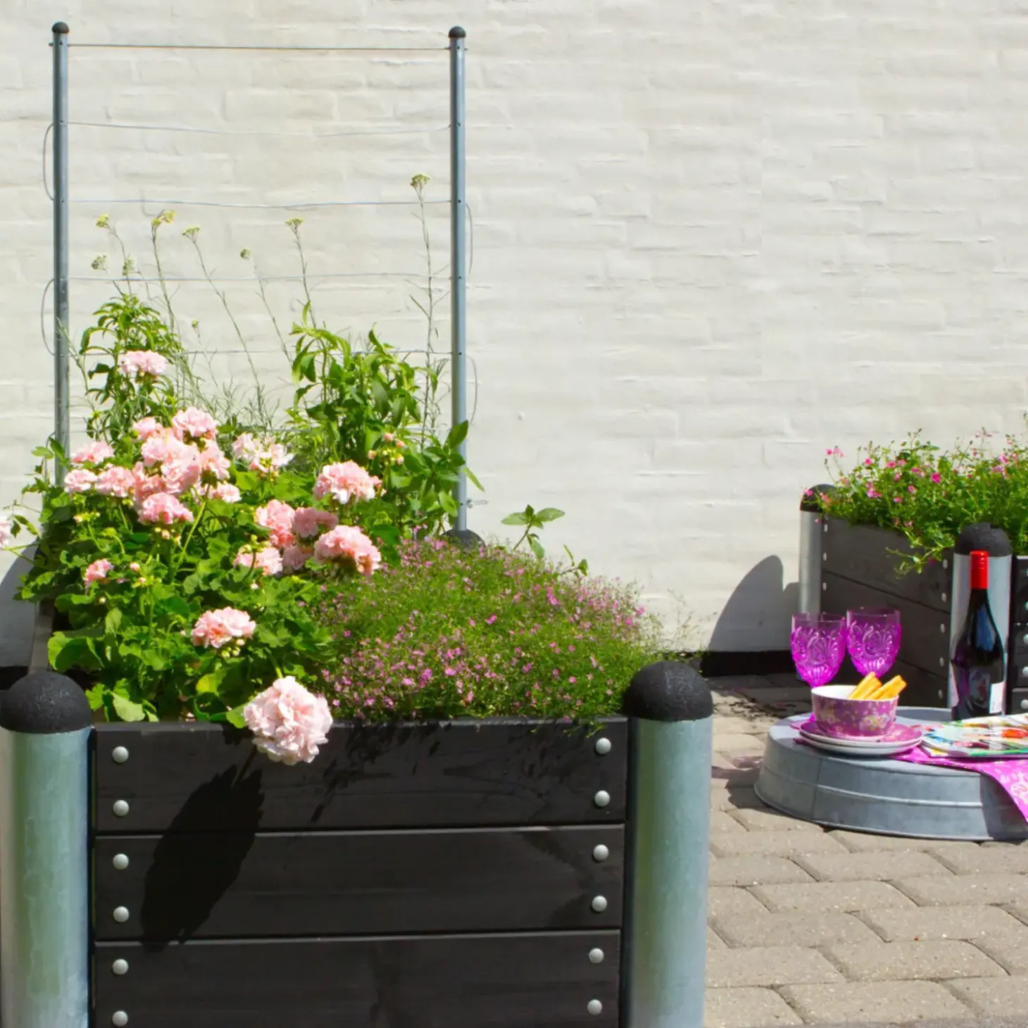 Plus PIPE højbed 78x78x36 cm sort