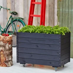Plus plantekasse på ben 88x37x39 cm sort