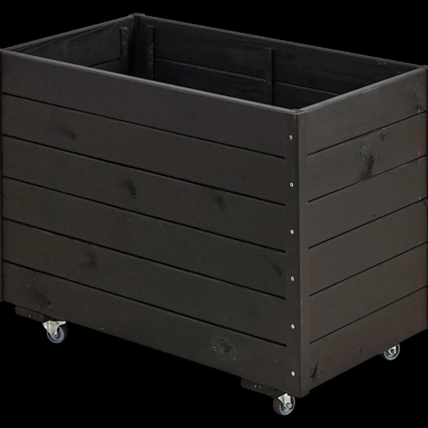 Plus Plantekasse 88x48x66 cm inkl. hjul Grundmalet sort
