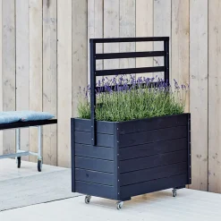 Plus Plantekasse 88x48x66 cm inkl. hjul Grundmalet sort