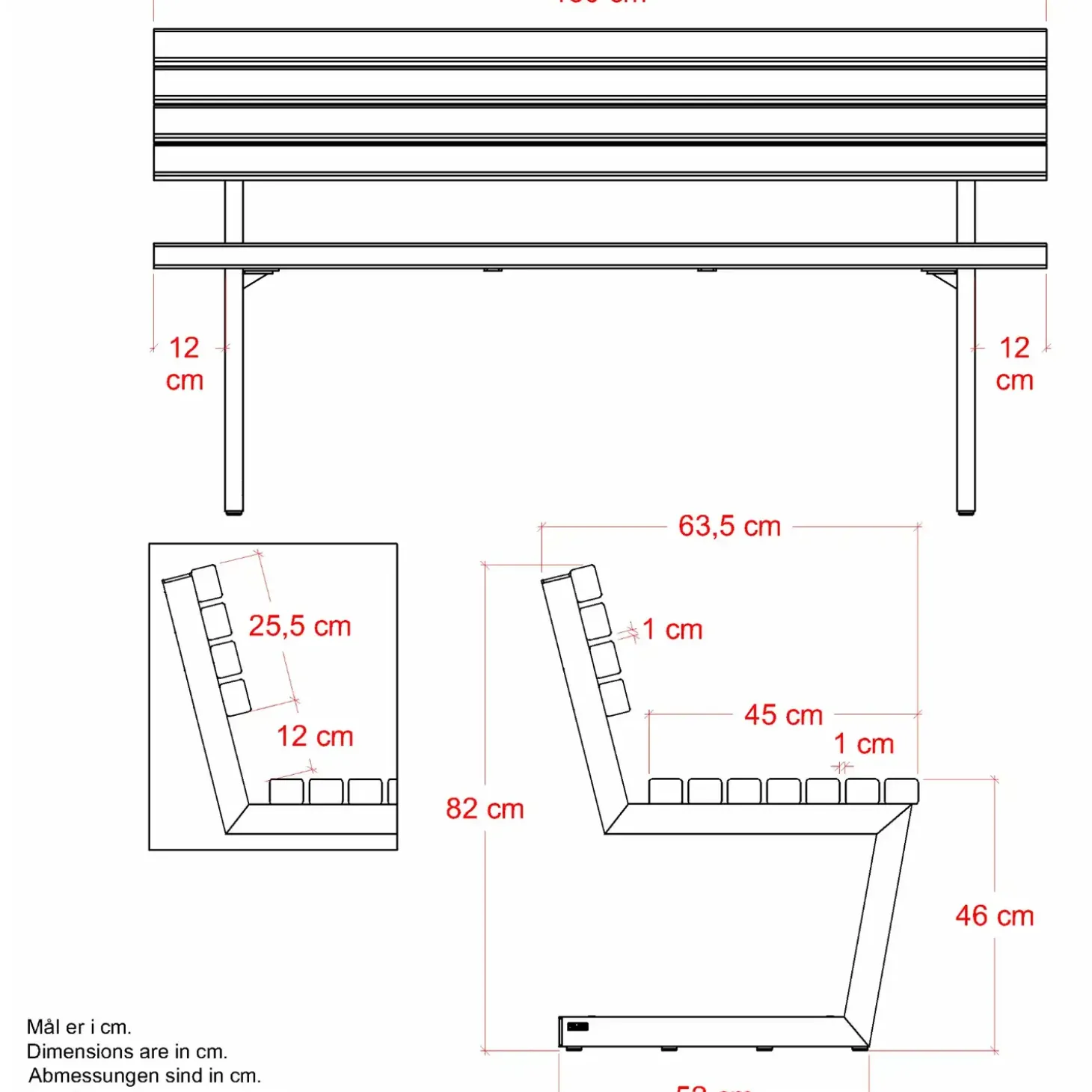PLUS Relax bænk 150 cm ThermoWood®