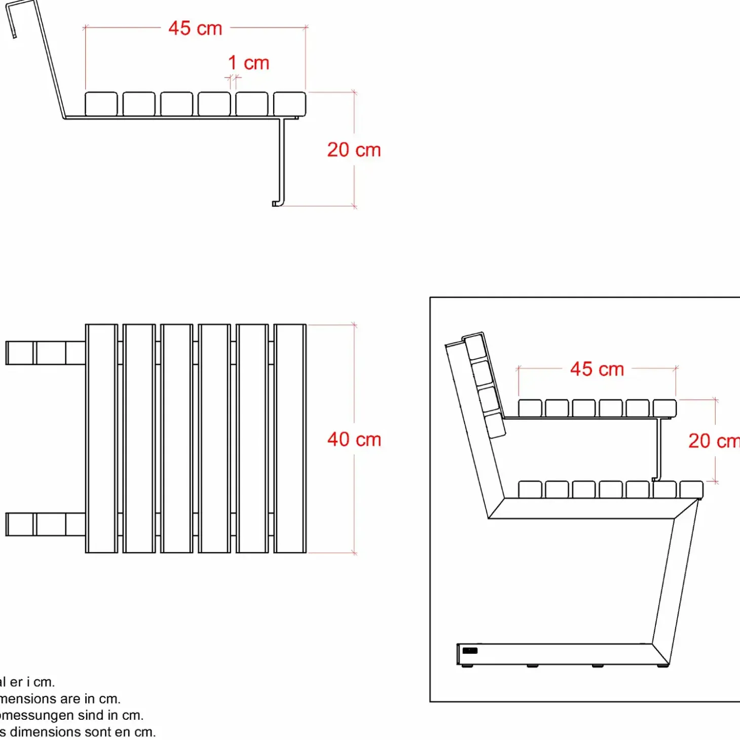 PLUS Relax hængebord 40 cm ThermoWood®