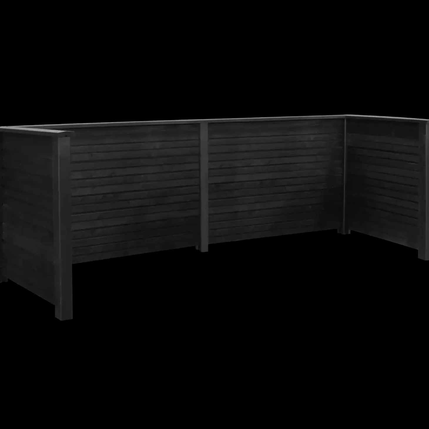 PLUS Renovationsskjul Plank Profil sort m/træstolper til nedgravning Sort