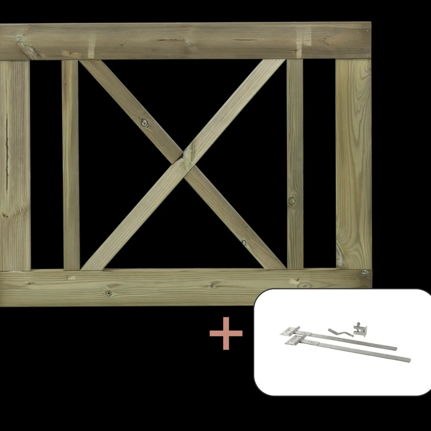 Plus Rom enkeltlåge inkl. beslag 100x75 cm trykimprægneret