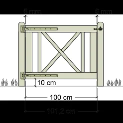Plus Rom enkeltlåge inkl. beslag 100x75 cm trykimprægneret