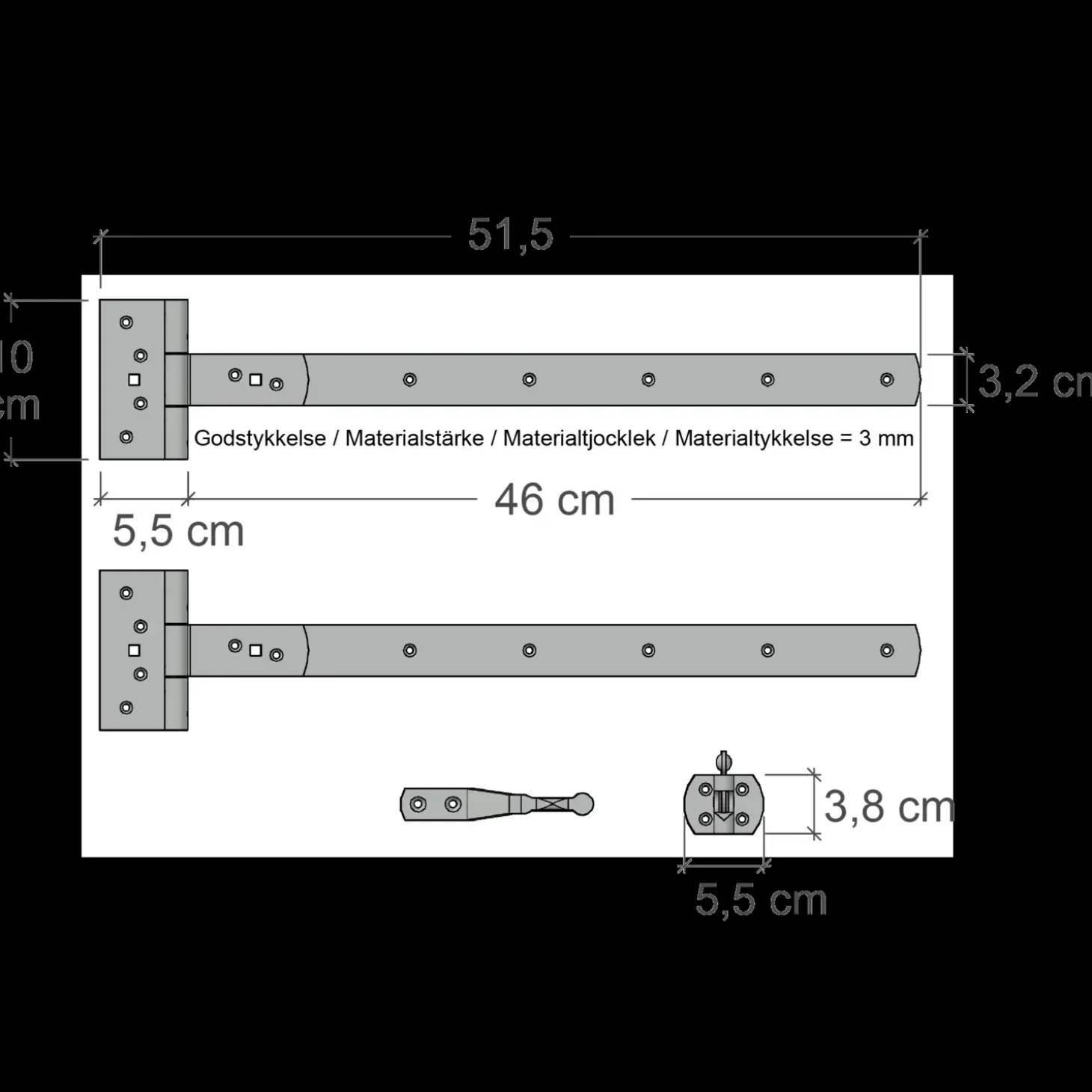 Plus Rom enkeltlåge inkl. beslag 100x75 cm trykimprægneret