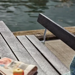 PLUS Ryglæn til bord/bænkesæt 177 cm RePlast Sort