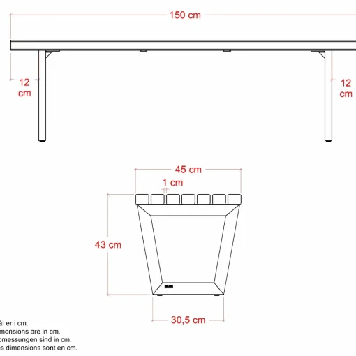 PLUS Siesta Living bænk/bord 150 cm