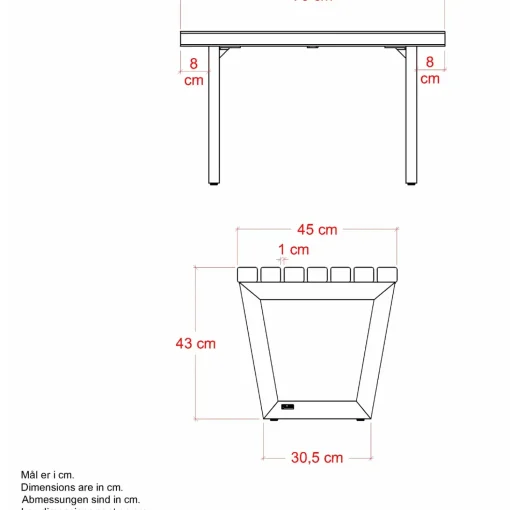 PLUS Siesta Living skammel/bord 75 cm