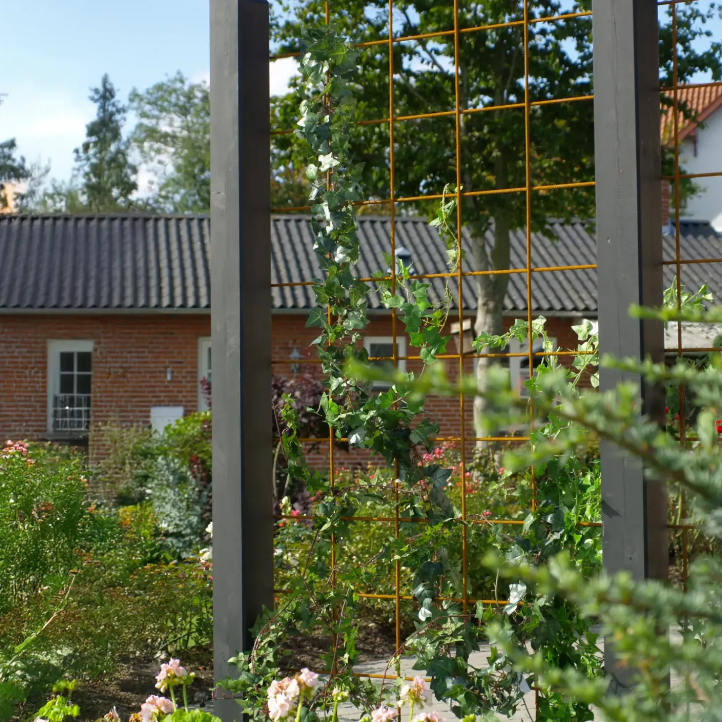 Plus stålespalier u/kant 900x1800mm rustrød