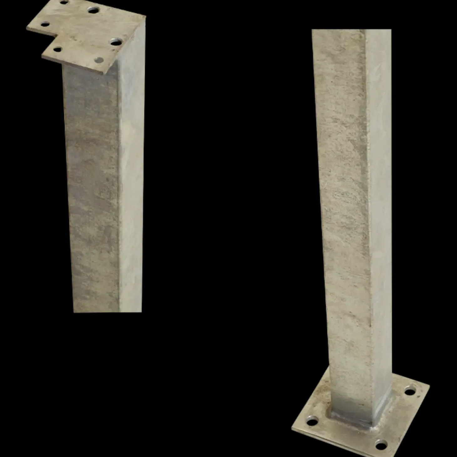 Plus stålstolpe hjørne t/gelænder 45x45 mm længde 103,3 cm varmgalvaniseret