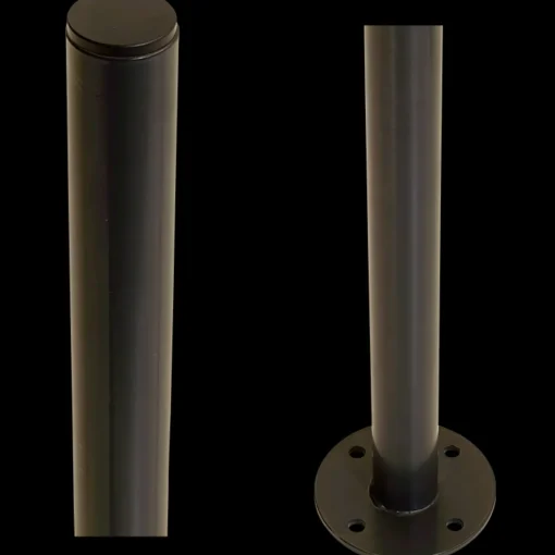 Plus stålstolpe rund m/stolpefod Ø42,4mm x 96 cm sort