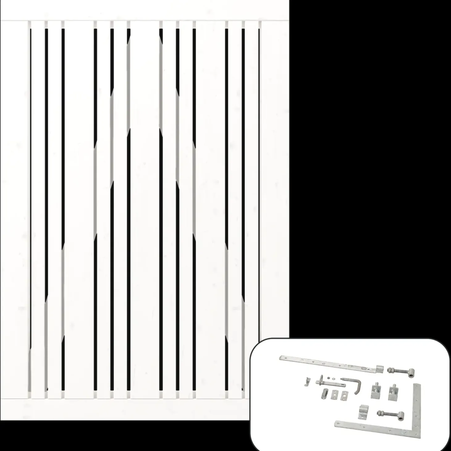 Plus Tangent Enkeltlåge inkl. beslag 95x140 cm hvid