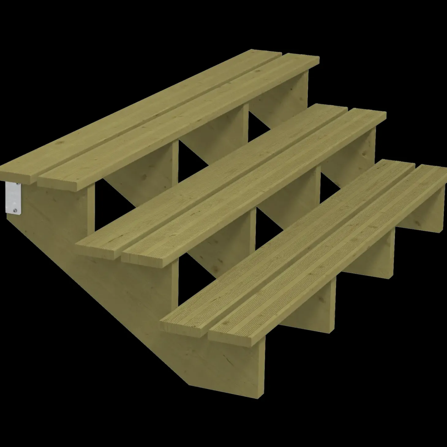 Plus Terrassetrappe 3 trin 54x76 cm 34,2° 180 cm