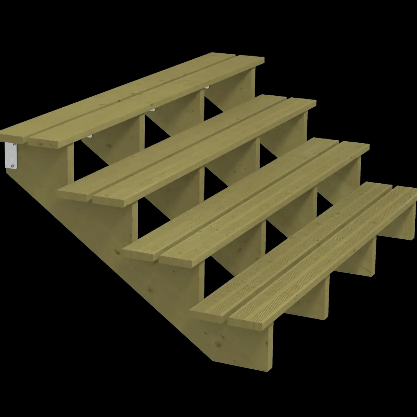 Plus Terrassetrappe 4 trin 71x101 cm 34,2°  180 cm