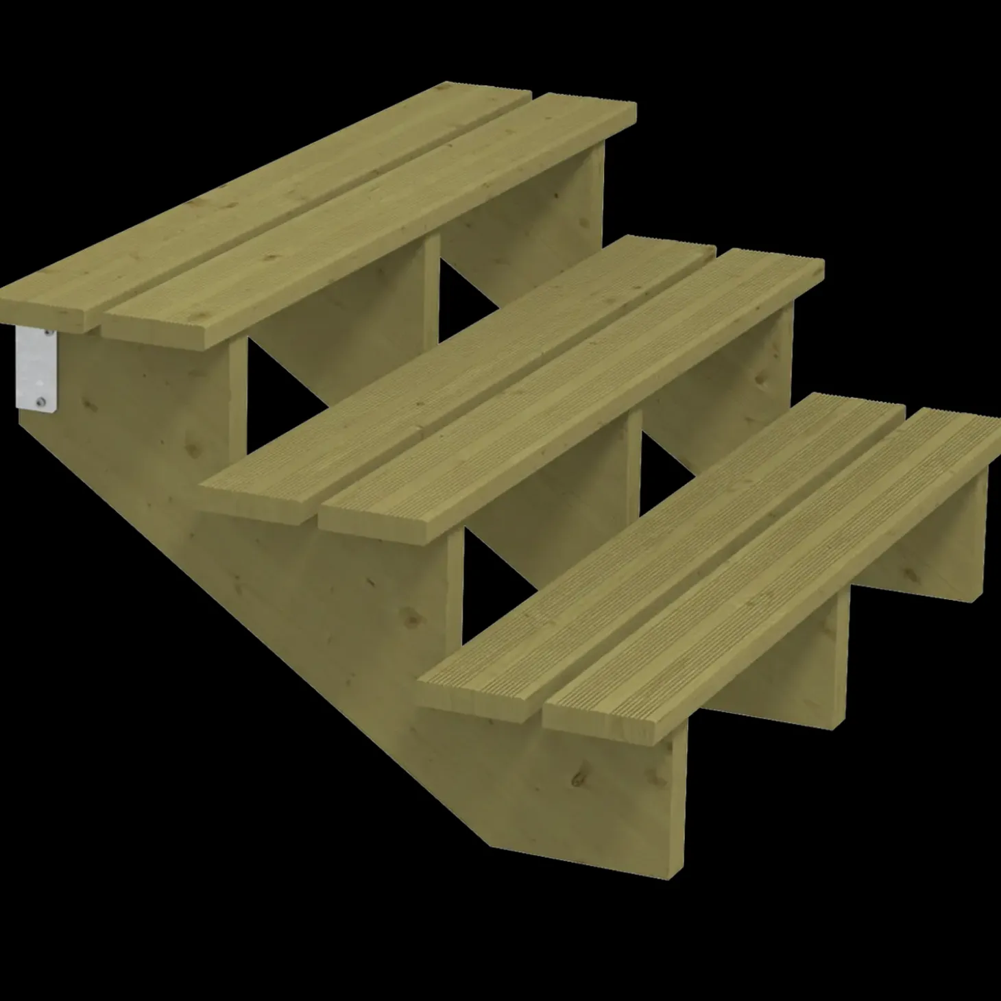 Plus Terrassetrappe 3 trin 54x76 cm 34,2° 120 cm