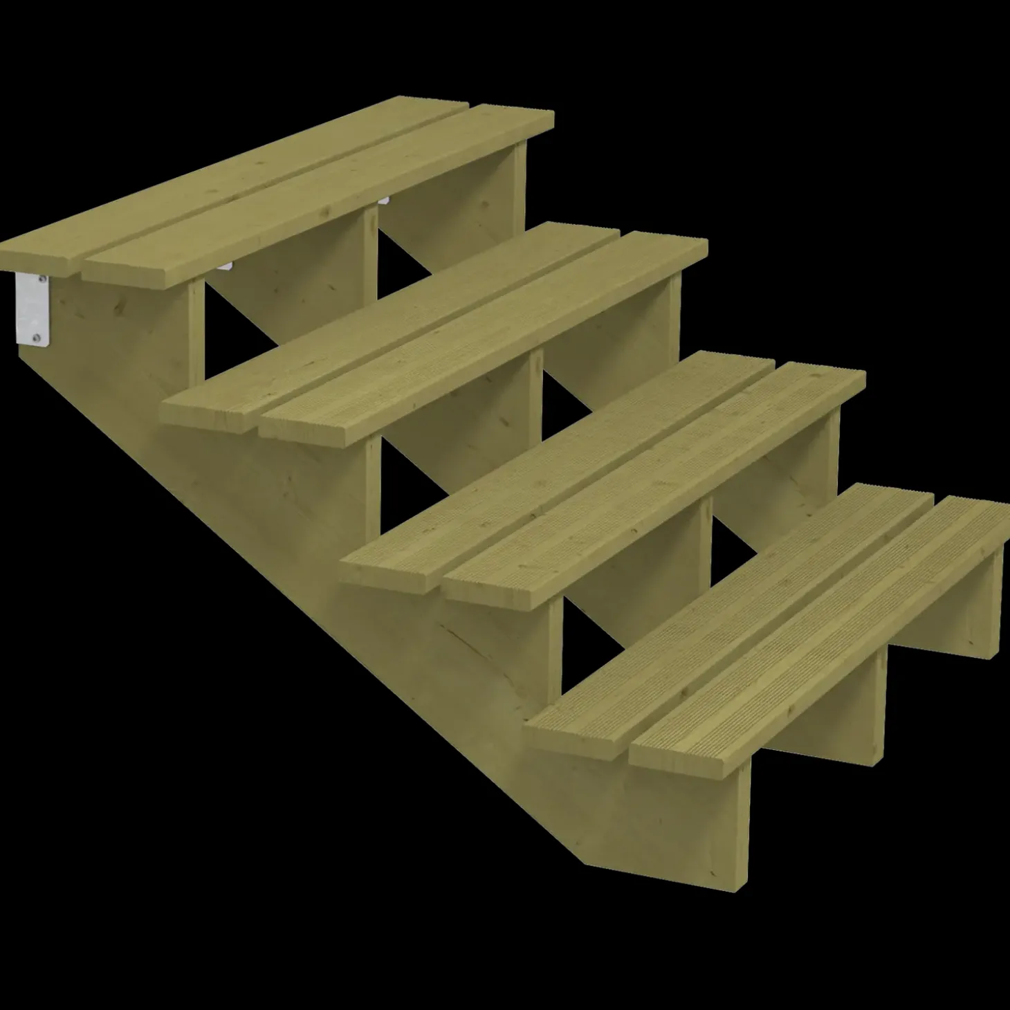 Plus Terrassetrappe 4 trin 71x101 cm 34,2°  120 cm
