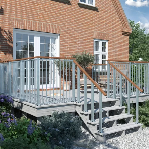 Plus Terrassetrappe 4 trin 71x101 cm 34,2°  120 cm