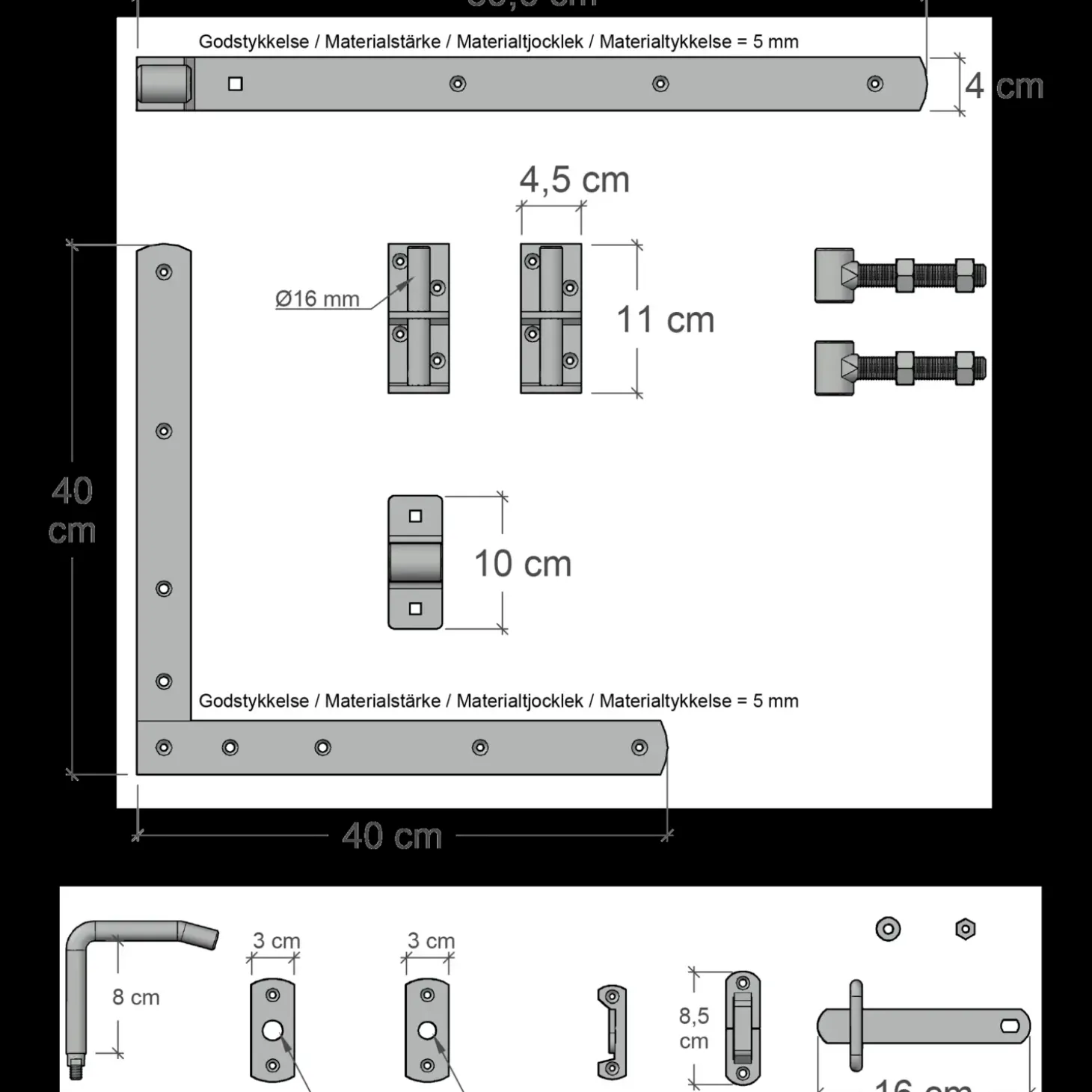 Plus Tokyo bred låge inkl. beslag 150x90 cm sort
