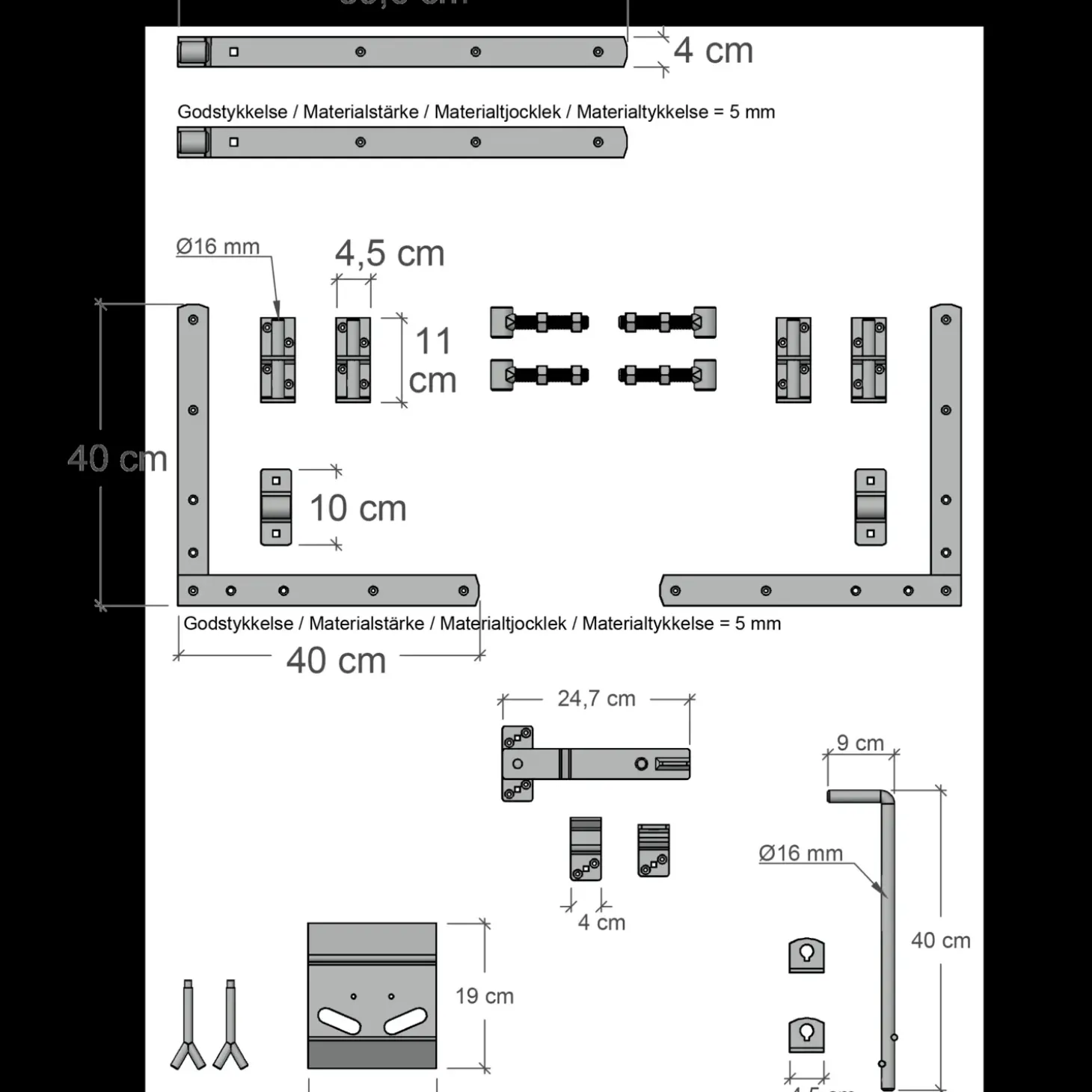 Plus Tokyo dobbeltlåge inkl. beslag 200x90 cm hvid
