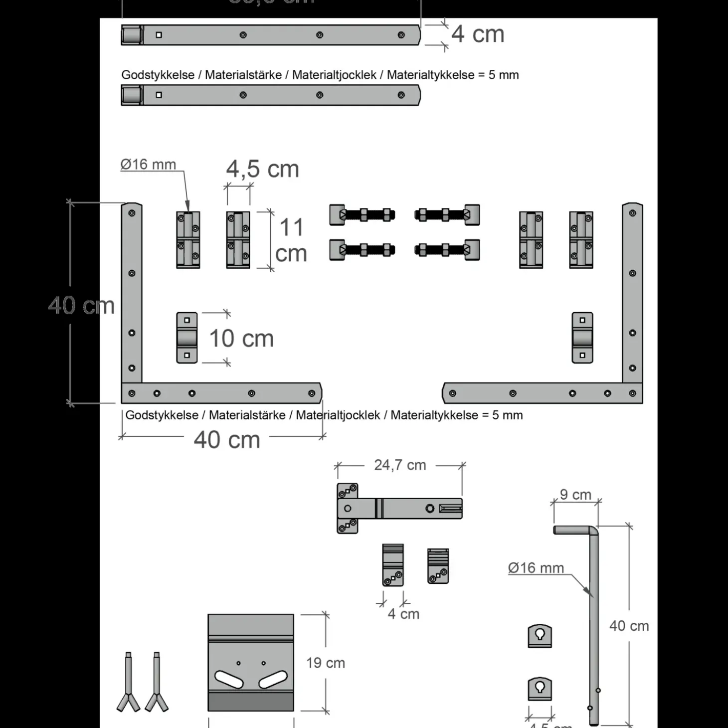 Plus Tokyo dobbeltlåge inkl. beslag 200x90 cm hvid