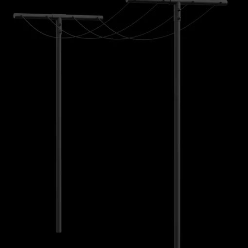 Plus tørrestativ 80x185x450 cm inkl. snor og beslag sort