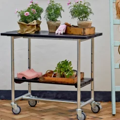 Plus Urban grill-/plantebord med 1 hylde grundmalet sort